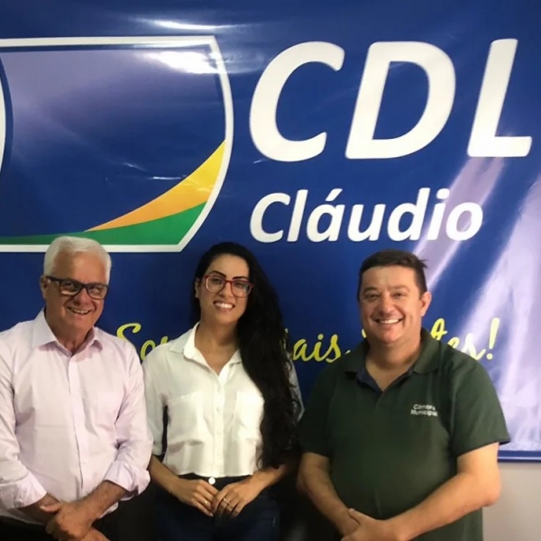 Presidente da Federação das CDL&#039;s recebe representante da Câmara durante visita à Cláudio