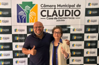 Educadora Iara Marini realiza visita institucional à Câmara de Cláudio
