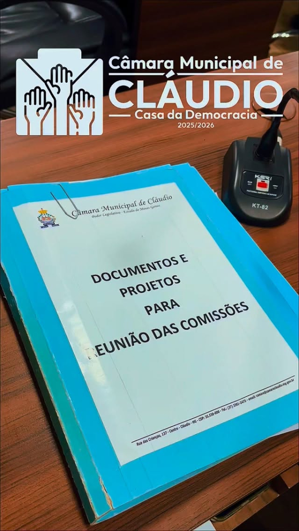 Sessão de comissões na Câmara de Cláudio