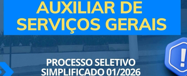 Oportunidade de Trabalho na Câmara - Vaga de Auxiliar de Serviços Gerais