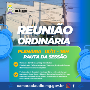 Pauta da Sessão Ordinária das Comissões Permanentes - 18/11/2024