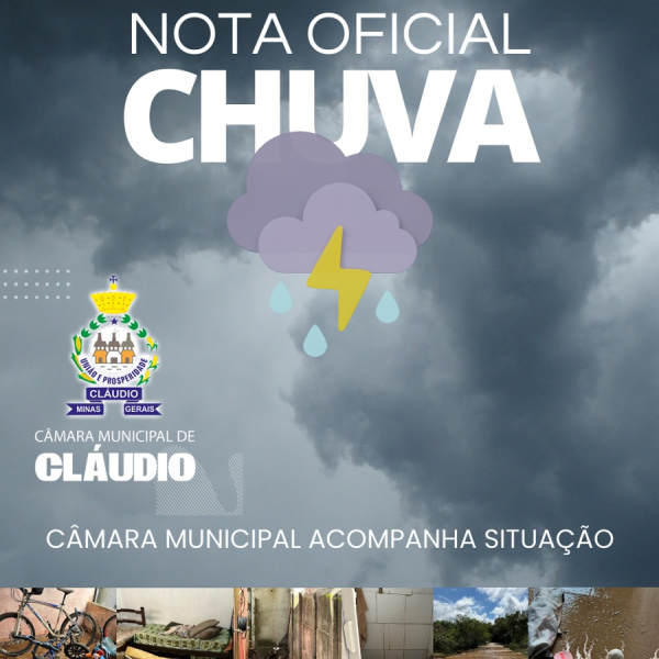 Nota Oficial Chuva - Câmara Municipal acompanha situação