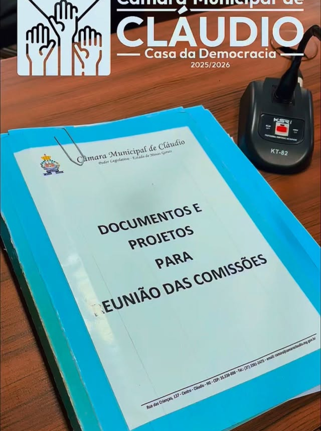 Sessão de comissões na Câmara de Cláudio